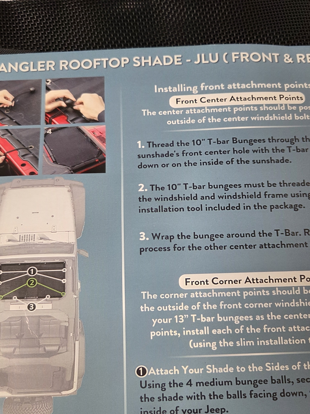 Wrangler Rooftop Shade Accessory Kit - Black - Picture 2 of 5